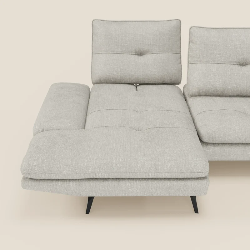 Ardex Canapé avec méridienne - dossiers coulissants et accoudoirs réglables en élégant tissu imperméable T06