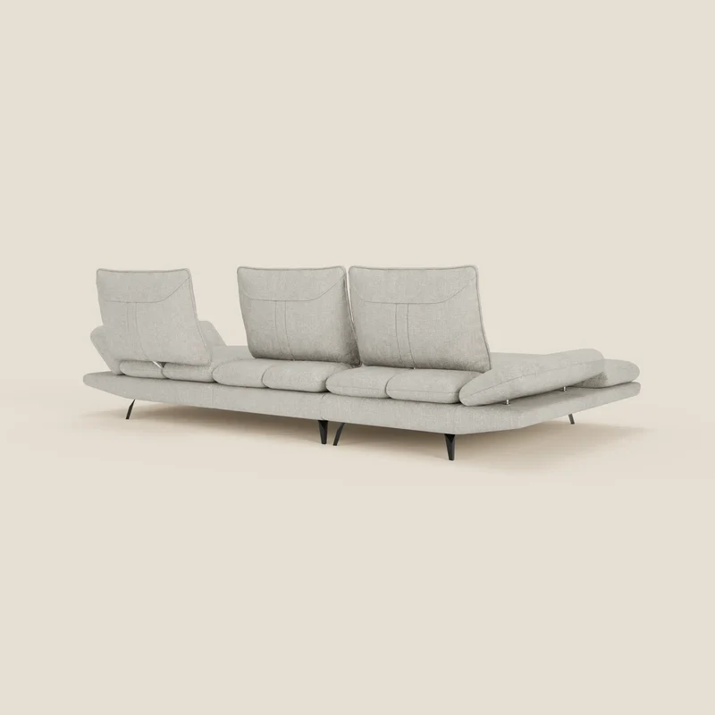 Ardex Canapé avec méridienne - dossiers coulissants et accoudoirs réglables en élégant tissu imperméable T06