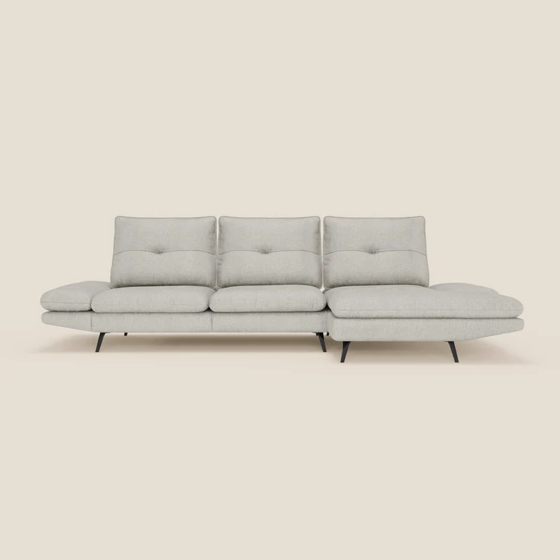 Ardex Canapé avec méridienne - dossiers coulissants et accoudoirs réglables en élégant tissu imperméable T06