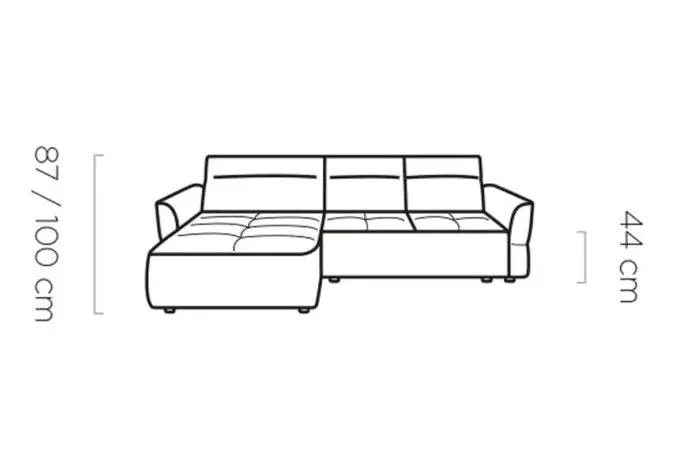 Canapé d'angle Convertible Électrique avec Coffre de Rangement RAPHAËL S - 260 x 175 cm