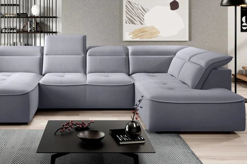 Canapé panoramique Convertible Électrique avec Coffre de Rangement RAPHAËL XL - 350 x 218 x 175 cm