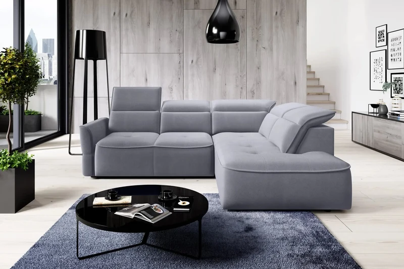 Canapé d'angle Convertible Électrique avec Coffre de Rangement RAPHAËL L - 261 x 218 cm