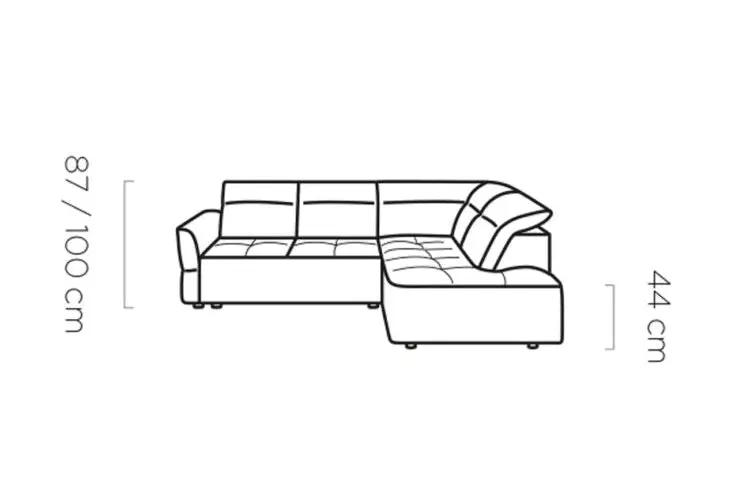Canapé d'angle Convertible Électrique avec Coffre de Rangement RAPHAËL L - 261 x 218 cm