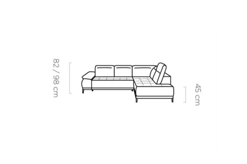 Canapé d'angle Convertible Électrique PRISMA L - 278 x 204 cm