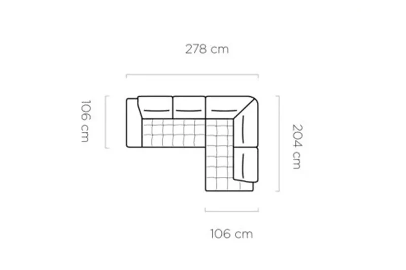 Canapé d'angle Convertible Électrique PRISMA L - 278 x 204 cm