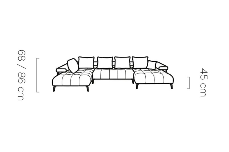 Canapé Panoramique Convertible Électrique PULSAR XL - 371 x 210 x 180 cm