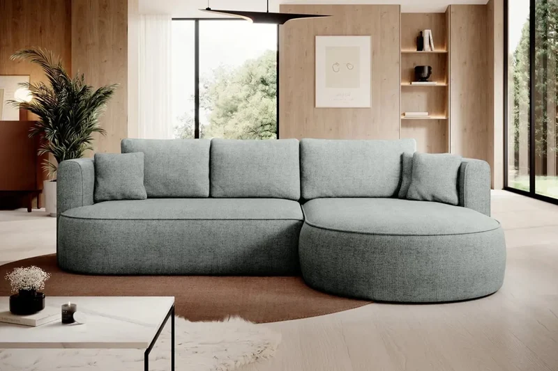 Canapé d'angle Convertible avec Coffre de Rangement TOSCANE - 284 x 183 cm