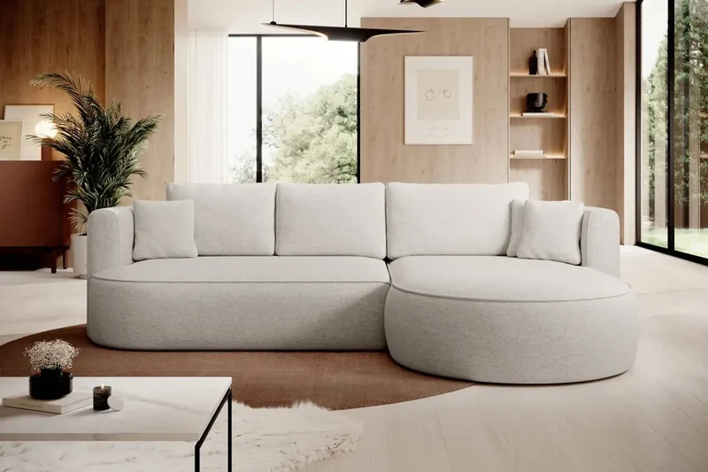 Canapé d'angle Convertible avec Coffre de Rangement TOSCANE - 284 x 183 cm