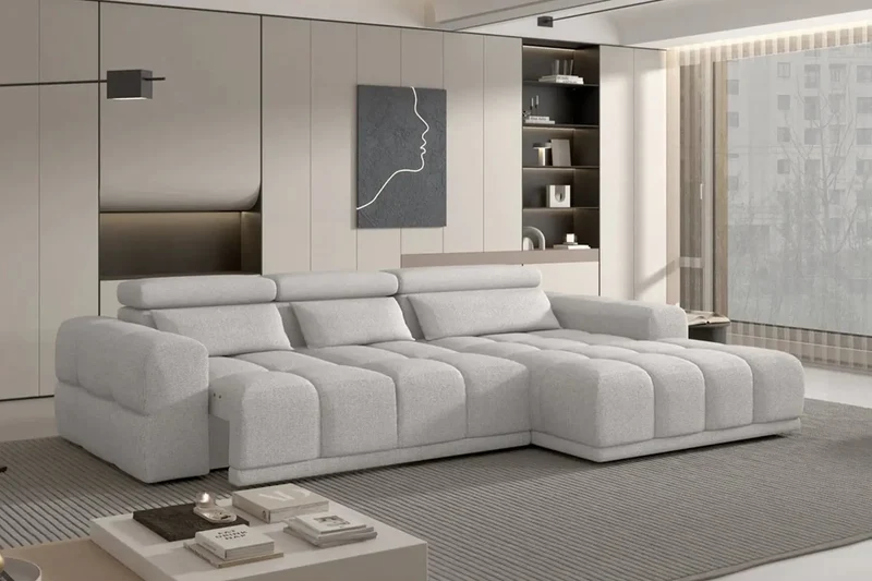 Canapé d'angle Convertible Électrique avec Coffre de Rangement PANAMA S - 290 x 188 cm