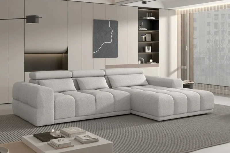 Canapé d'angle Convertible Électrique avec Coffre de Rangement PANAMA S - 290 x 188 cm