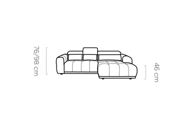 Canapé d'angle Convertible Électrique avec Coffre de Rangement PANAMA S - 290 x 188 cm