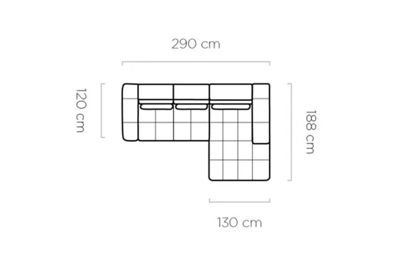 Canapé d'angle Convertible Électrique avec Coffre de Rangement PANAMA S - 290 x 188 cm