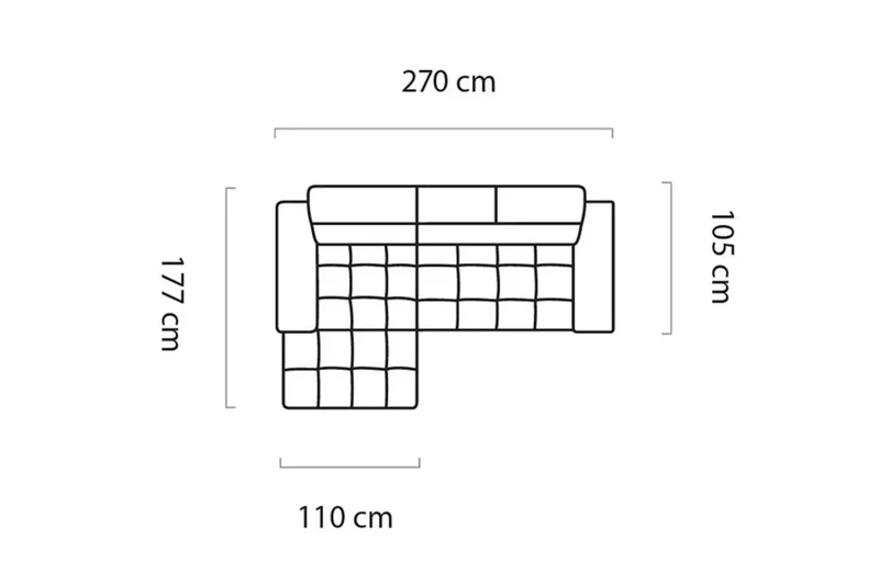 Canapé d'angle Convertible Électrique IMPERIAL S - 270 x 177 cm