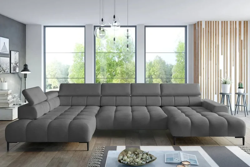 Canapé Panoramique Électrique Convertible IMPERIAL XL - 385 x 216 x 177 cm
