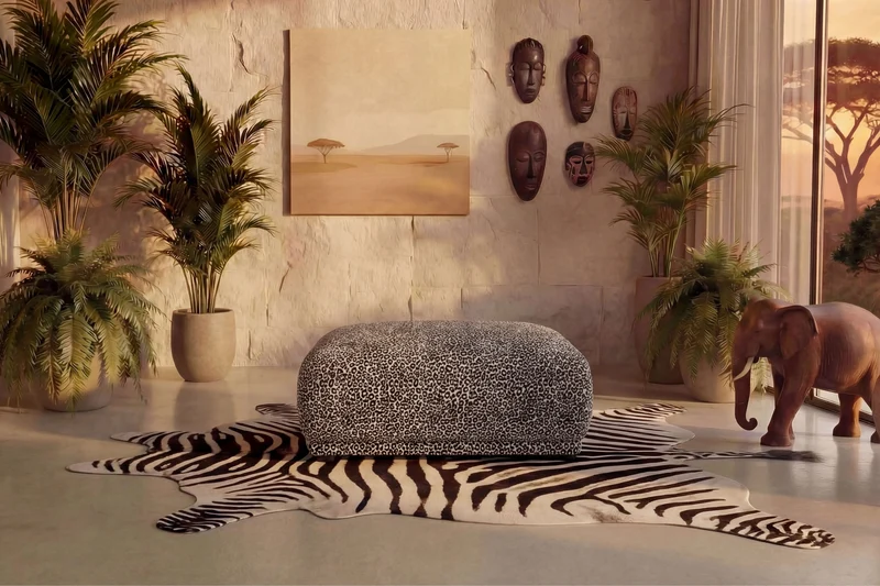 ROSALIE POUF - Tissu sauvage