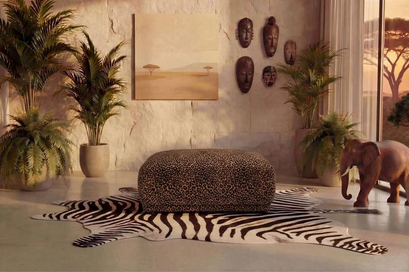 ROSALIE POUF - Tissu sauvage