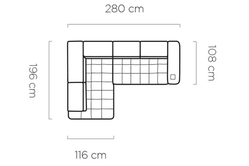 Canapé d'angle Convertible Électrique avec Coffre de Rangement MODENA - 280 x 196 cm
