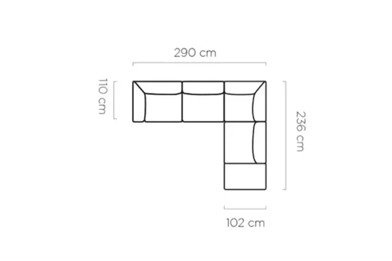 Canapé d'angle BELLINI L - 290 x 236 cm