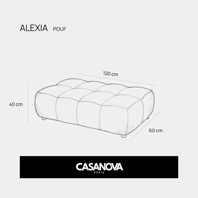 ALEXIA POUF - Tissu sauvage