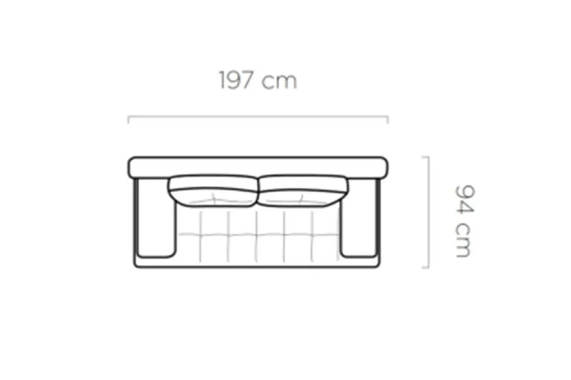 Canapé Droit Convertible avec Rangement CORTINA - 197 x 94 cm