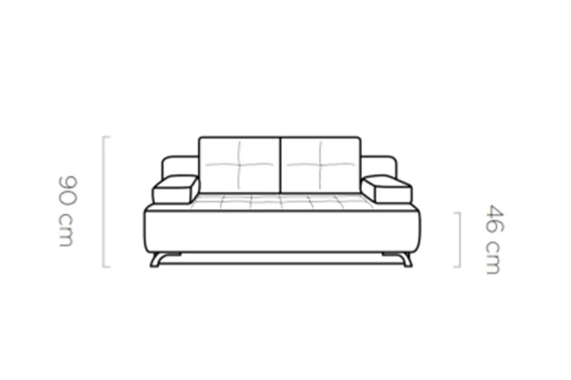 Canapé Droit Convertible avec Rangement CORTINA - 197 x 94 cm