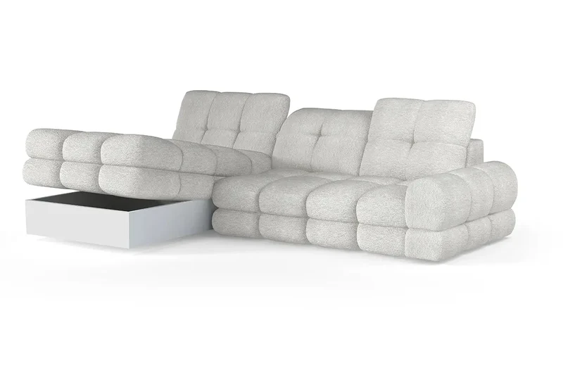 Canapé d'angle Convertible Électrique avec Coffre de Rangement VOLTERRA S - 283 x 171 cm