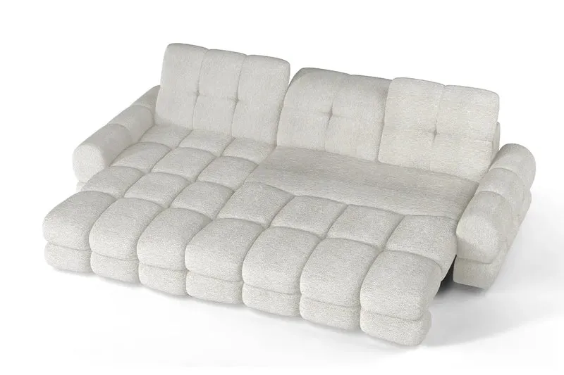 Canapé d'angle Convertible Électrique avec Coffre de Rangement VOLTERRA S - 283 x 171 cm