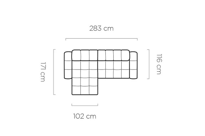 Canapé d'angle Convertible Électrique avec Coffre de Rangement VOLTERRA S - 283 x 171 cm