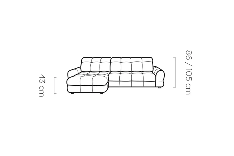 Canapé d'angle Convertible Électrique avec Coffre de Rangement VOLTERRA S - 283 x 171 cm