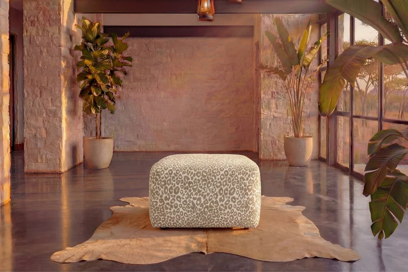 ELIO POUF - Tissu sauvage