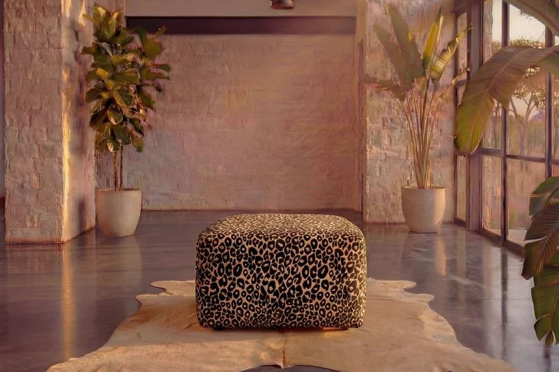 ELIO POUF - Tissu sauvage