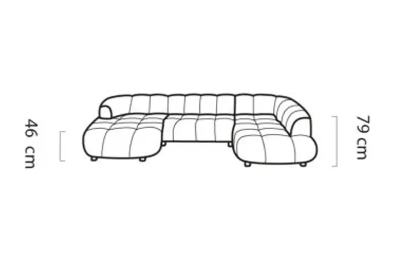 Canapé Panoramique Convertible Électrique SAVONA XL - 355 x 205 x 183 cm