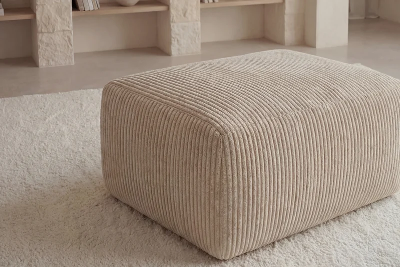 OLYMPE POUF - Petit velours côtelé