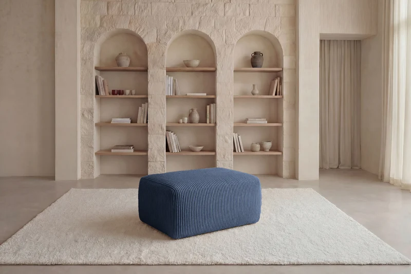 OLYMPE POUF - Petit velours côtelé