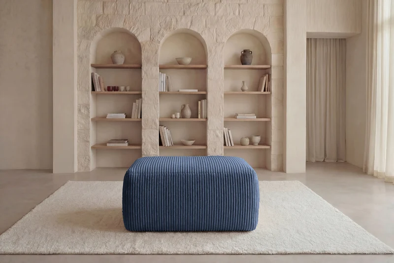 OLYMPE POUF - Petit velours côtelé