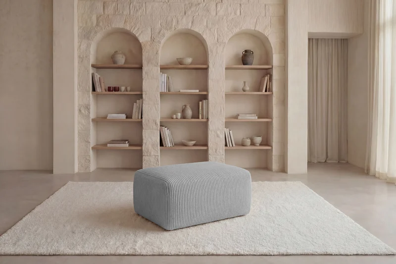 OLYMPE POUF - Petit velours côtelé