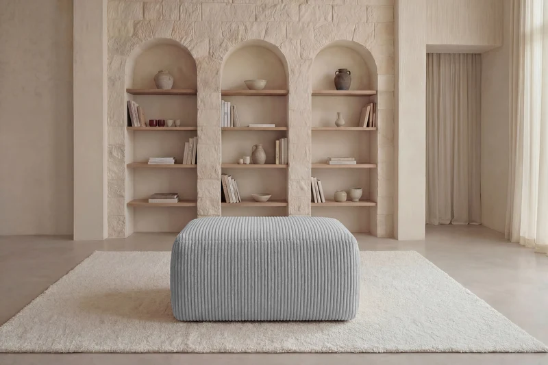 OLYMPE POUF - Petit velours côtelé