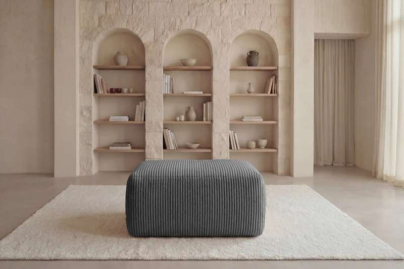 OLYMPE POUF - Petit velours côtelé