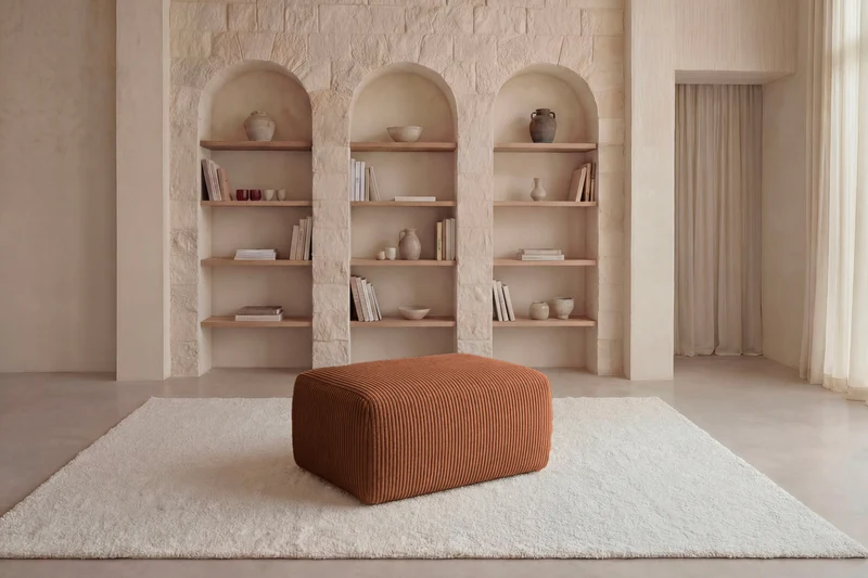 OLYMPE POUF - Petit velours côtelé