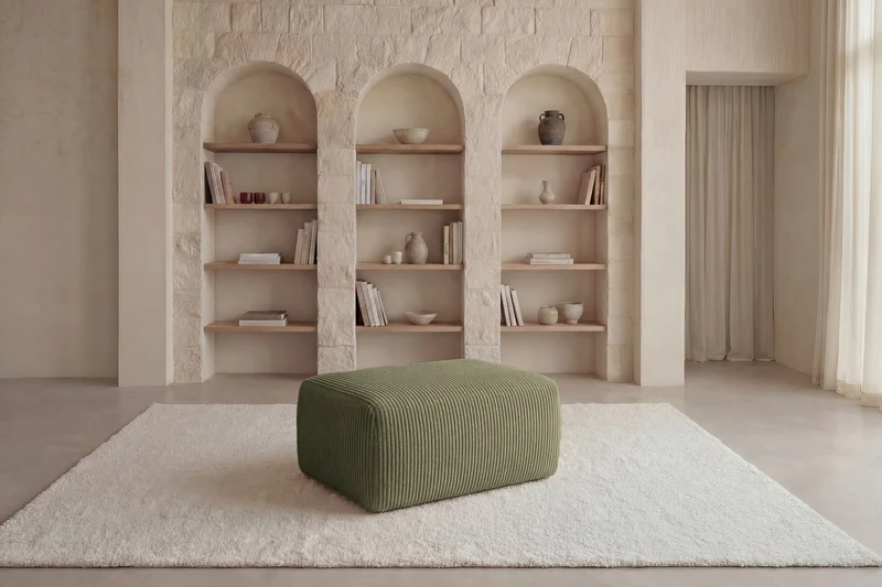 OLYMPE POUF - Petit velours côtelé