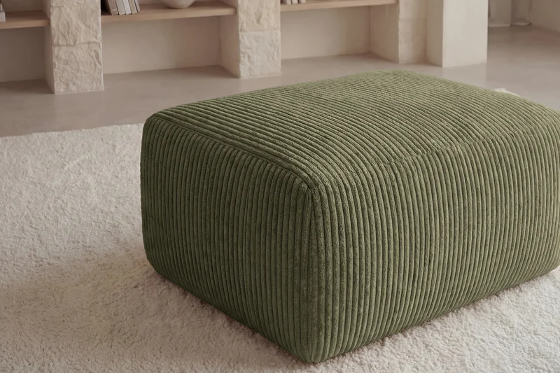 OLYMPE POUF - Petit velours côtelé