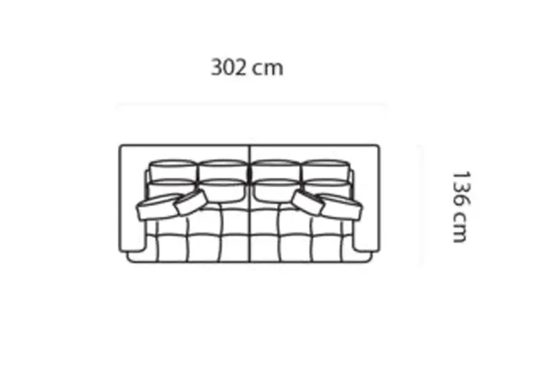 Canapé Droit Convertible Électrique LIVORNO BIG SOFA - 302 x 136 cm
