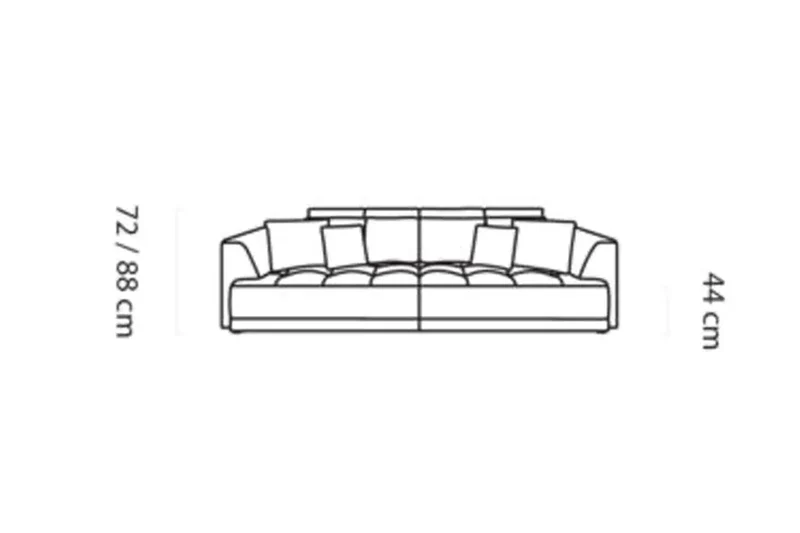 Canapé Droit Convertible Électrique LIVORNO BIG SOFA - 302 x 136 cm