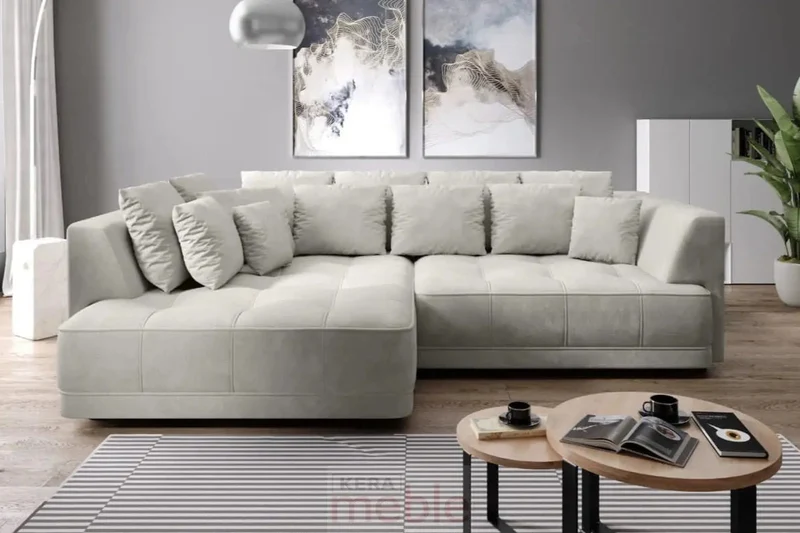 Canapé d'angle Convertible Électrique LIVORNO S - 286 x 207 cm