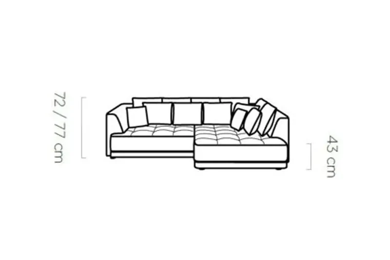 Canapé d'angle Convertible Électrique LIVORNO S - 286 x 207 cm