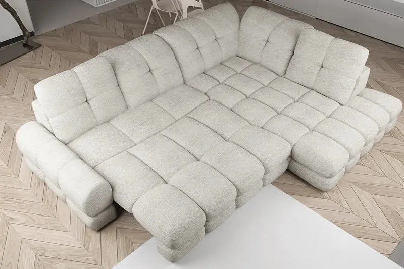 Canapé d'angle Convertible Électrique avec Coffre de Rangement VOLTERRA L - 302 x 217 cm