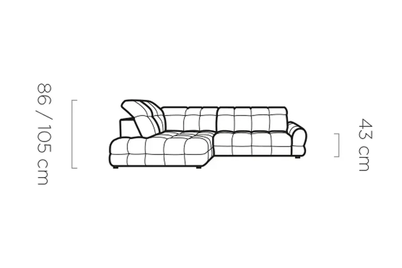 Canapé d'angle Convertible Électrique avec Coffre de Rangement VOLTERRA L - 302 x 217 cm
