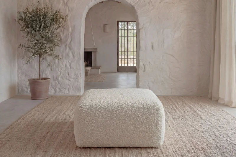 ELIO POUF - Tissu bouclette
