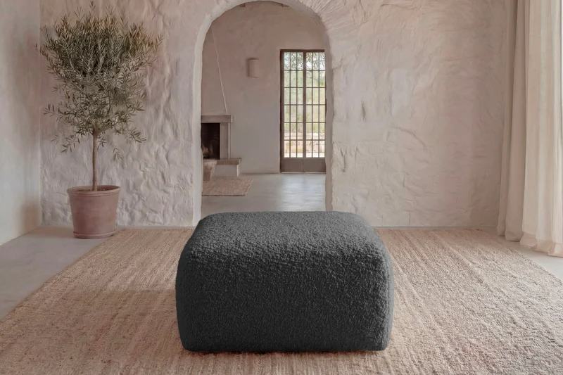 ELIO POUF - Tissu bouclette