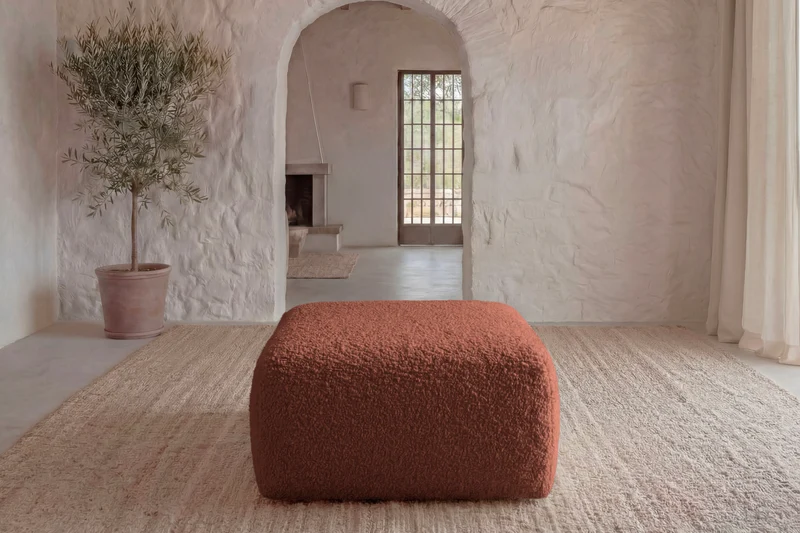 ELIO POUF - Tissu bouclette